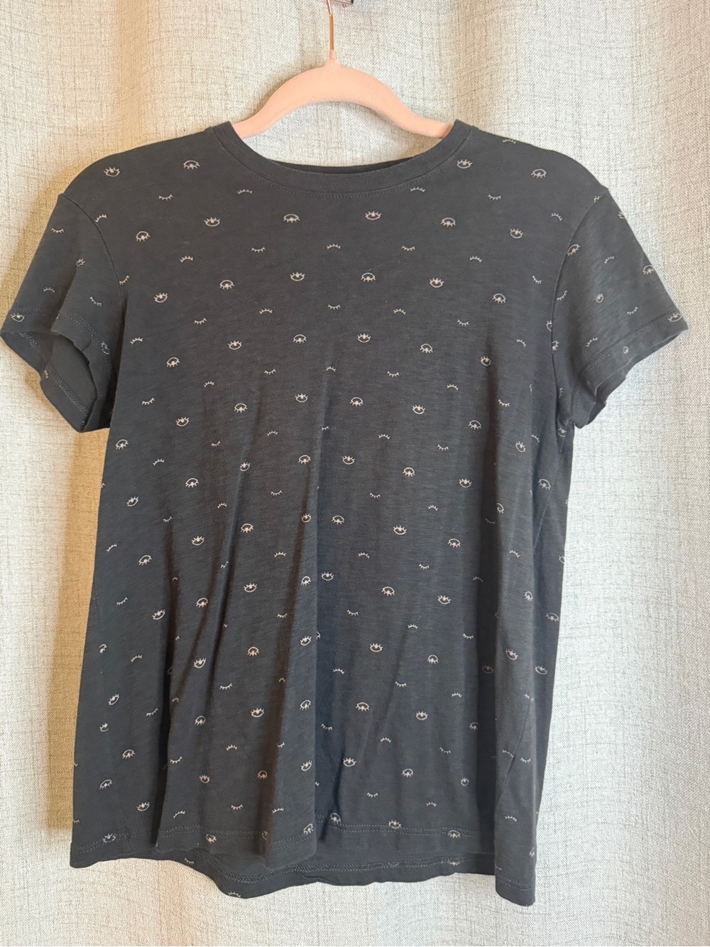 Marine Layer Black Crewneck Tee with Logo Tag